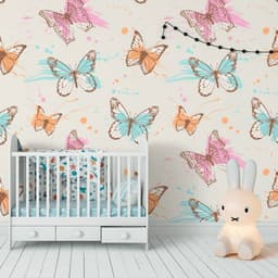 Papel de Parede Infantil Borboletas N3981