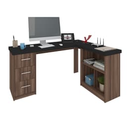 Mesa de Escritório Mali Preta e Ipê