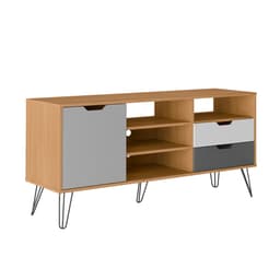 Rack Estocolmo Carvalho e Cinza 140 cm