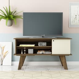 Rack Frank Marrom e Off White 120 cm