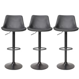 Kit 3 Banquetas Giratórias Roma Preta