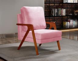 Poltrona Kiara Cor:Veludo Rosê 390