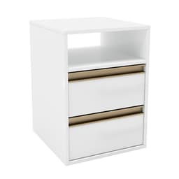 Mesa de Cabeceira Pux Calha 2 Gavetas Branca