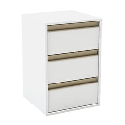 Mesa de Cabeceira Pux Calha 3 Gavetas Branca