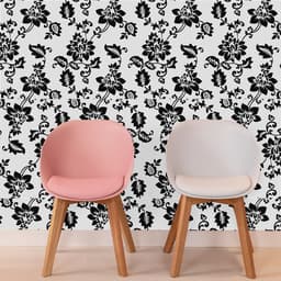 Papel de Parede Bloom Preto E Branco