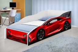 Mini Cama Carro Vermelho com Colchão