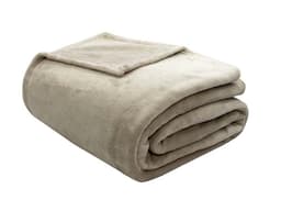Cobertor Solteiro Velour (150x220) Bege