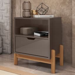 Mesa de Cabeceira Nice Cinza Perola