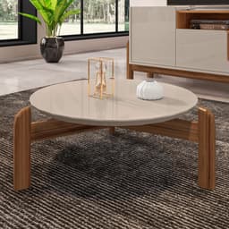 Mesa de Centro Julliane Off White/Cedro