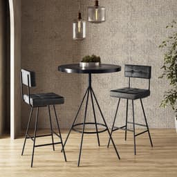 Conjunto Mesa Com 2 Banquetas Grecia Preto