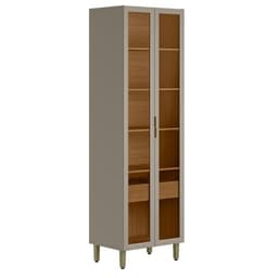 Cristaleiras 2 Portas Leia Jequitiba Gris