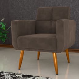 Poltrona Decorativa Itaqui Veludo Marrom