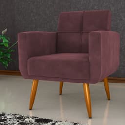 Poltrona Decorativa Itaqui Veludo Rosê