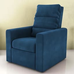 Poltrona Reclinável Saul Veludo Azul