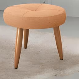 Puff Redondo para Sala Davi Boucle Mostarda