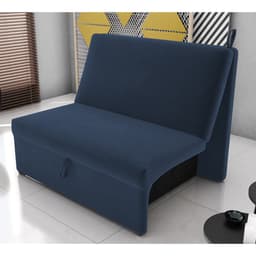 Sofá Cama para Descanso Alice Suede Azul