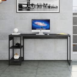 Escrivaninha com Estante Studio Preta 74 cm