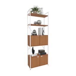 Estante Goya 4 Portas Canela e Branca