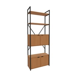 Estante Goya 4 Portas Canela e Preta