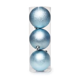 Conjunto com 3 Enfeites de Natal Bola Azul