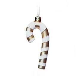 Enfeites de Natal Bengala Branco e Dourado
