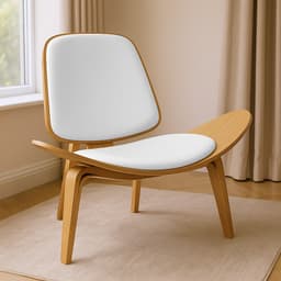 Poltrona Shell Corino Branco - D'Rossi