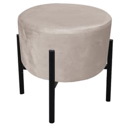 Puff Iron Suede Base Preto Palito D'Rossi