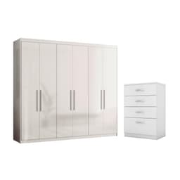 Roupeiro 6 Portas Casal Paris Branco