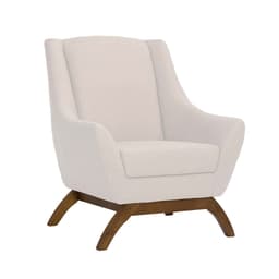 Poltrona Juliet Linho Pérola e Madeira