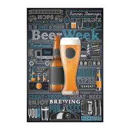 Tábua Retangular Beer Week Preta 30 cm