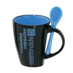 Caneca Capuccino Preta e Azul