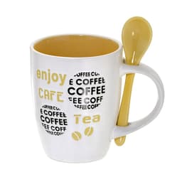 Caneca Enjoy Café Branca e Amarela