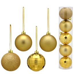 Jogo com 5 Bolas de Natal II Dourado