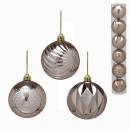 Jogo com 6 Bolas de Natal Bronze