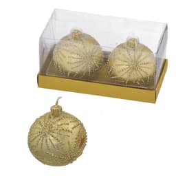 Kit com 2 Velas Bola Dourado
