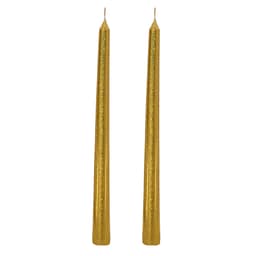 Kit com 2 Velas Brilho Dourado