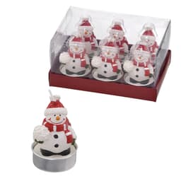 Kit com 6 Velas Boneco de Neve Branco