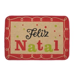Tapete Feliz Natal I Vermelho e Bege