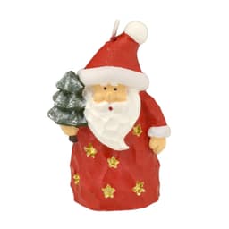 Vela Papai Noel com Árvore Vermelha