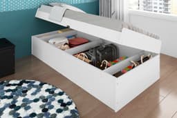 Cama Baú Solteiro Framar Camila Branco
