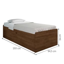 Cama Solteiro Baú Cinthya Malbec
