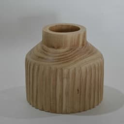Vaso Decorativo Madeira Natural 21cm