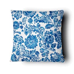 Almofada Triangle Azul Floral 50x50cm
