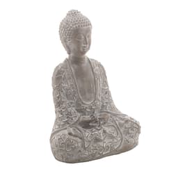 Enfeite Buddha Sentado Cinza 19,5 cm