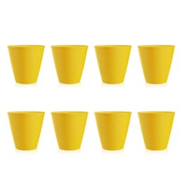 Conjunto com 8 Bancos Fluor Amarelo