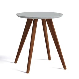 Mesa Lateral Classic Redonda Branca Acetinado
