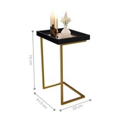 Mesa de Apoio Reggio Preto Pe Dourado