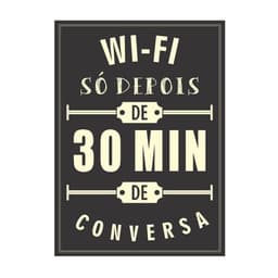 Placa decorativa Wi Fi 20x30 cm Preto