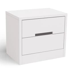 Mesa de Cabeceira S 2 Gavetas Branca