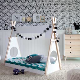 Cama Infantil Montessoriano Branca e Natural